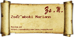 Zsámboki Mariann névjegykártya